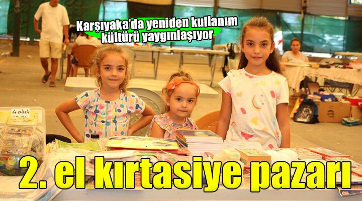 Karşıyaka da ikinci el kırtasiye pazarı...