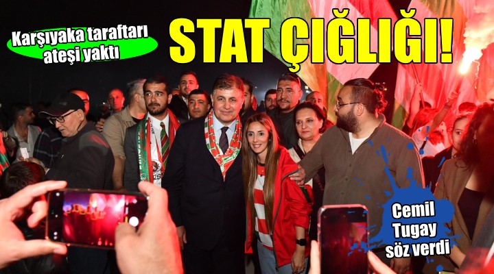 Karşıyaka da stat mitingi... Taraftar ateşi yaktı!