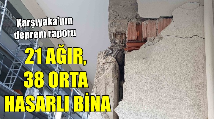 Karşıyaka nın deprem raporu... 21 AĞIR, 38 ORTA HASARLI BİNA