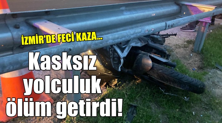 Kasksız motosiklet sürücüsü kazada öldü