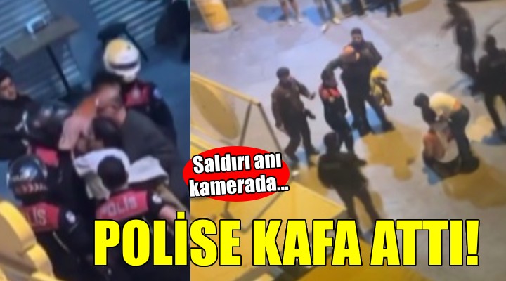 Kavgayı ayıran polise kafa attı