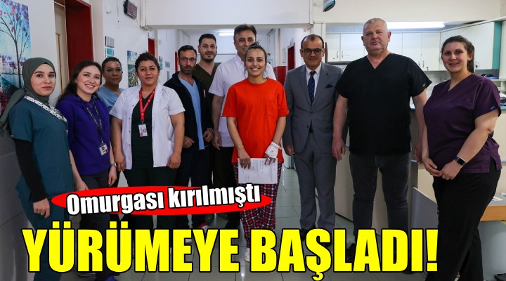 Kazada omurgası kırılan genç kız yeniden yürümeye başladı!