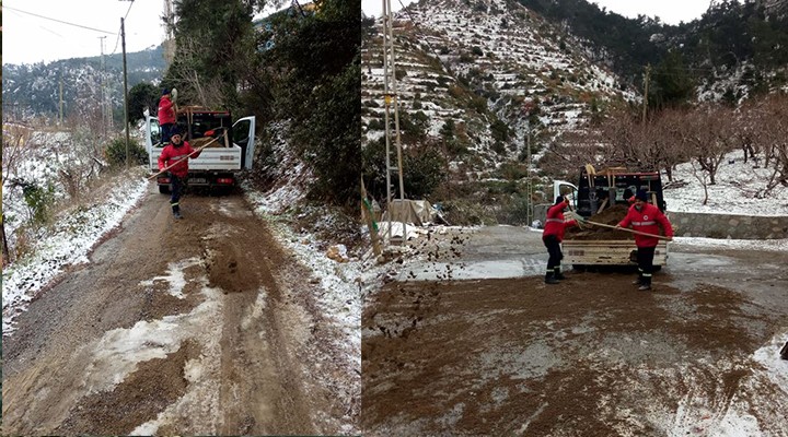 Kemalpaşa da kar ve buzlanma seferberliği