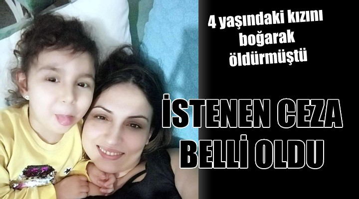 Kızını boğarak öldüren anne için istenen ceza belli oldu