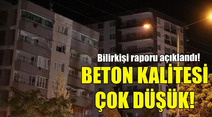 Kolon kesme yok, beton kalitesi çok düşük!