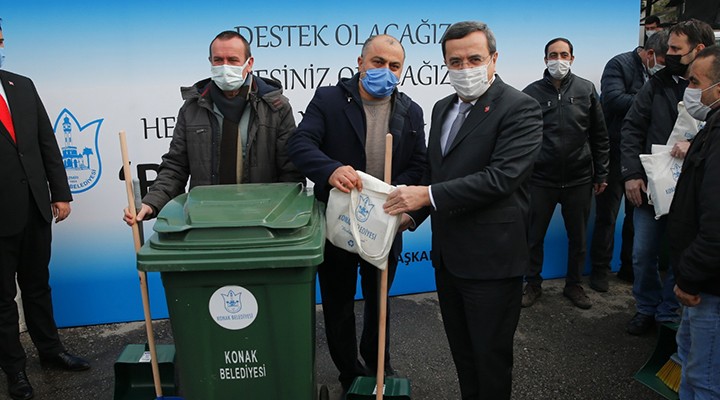 Konak Belediyesi apartman görevlilerini unutmadı