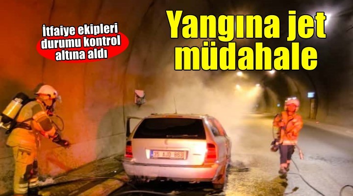 Konak Tünelleri’ndeki araç yangınına itfaiyeden hızlı müdahale