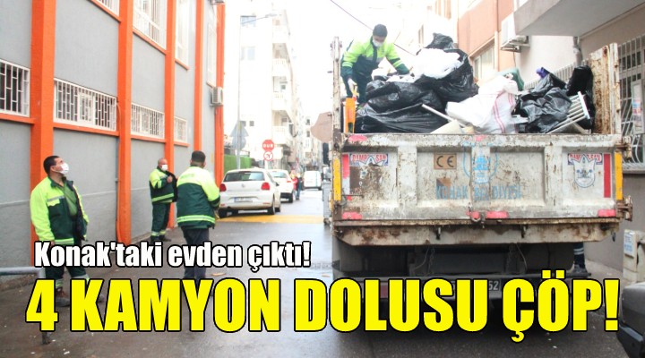 Konak taki evden 12 ton çöp çıktı!