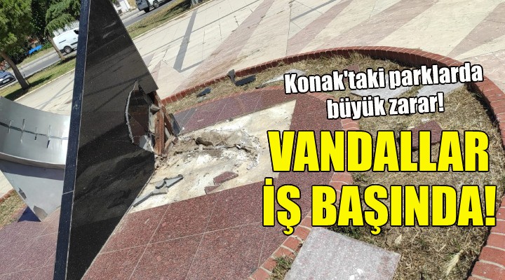 Konak taki parklarda büyük zarar!