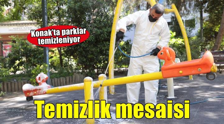 Konak’ın parklarında temizlik mesaisi