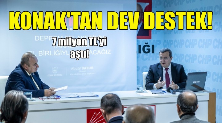 Konak’tan deprem bölgesine 7 milyon TL’yi aşan destek!