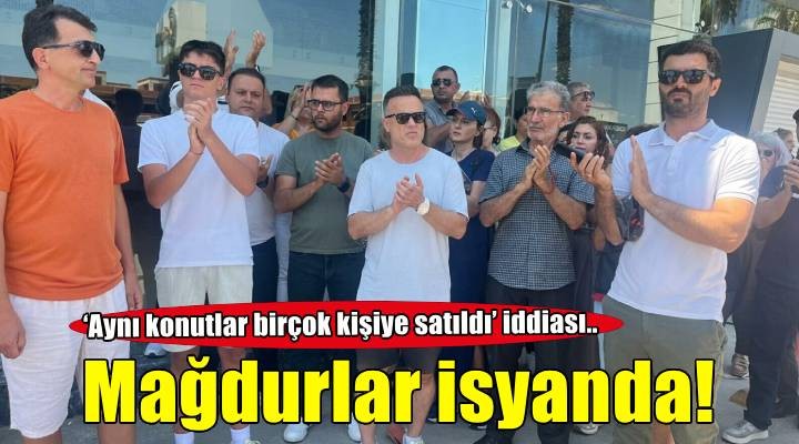 Konut mağdurlarından firma önünde eylem