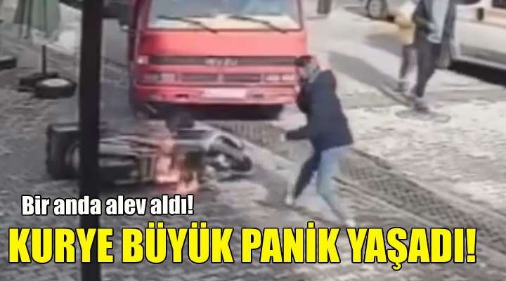 Moto kurye, büyük panik yaşadı!