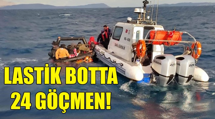 Lastik botta 24 göçmen!