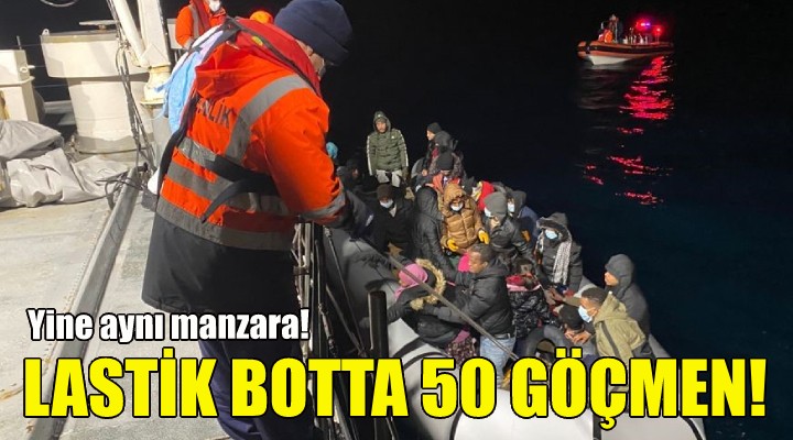 Lastik botta 50 göçmen!