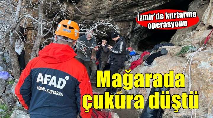 Mağarada çukura düşen kişi için kurtarma operasyonu