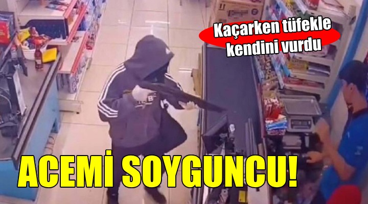 Marketi soydu, kaçarken tüfekle kendini vurdu