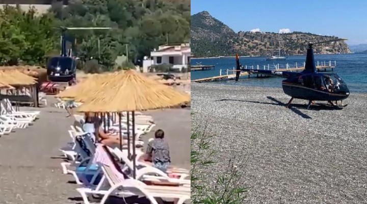 Marmaris te helikopter sahile indi!