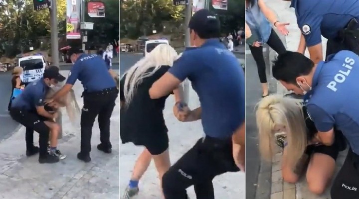 Maskesi yok diye yoldan geçen kadına saldıran polisler açığa alındı!