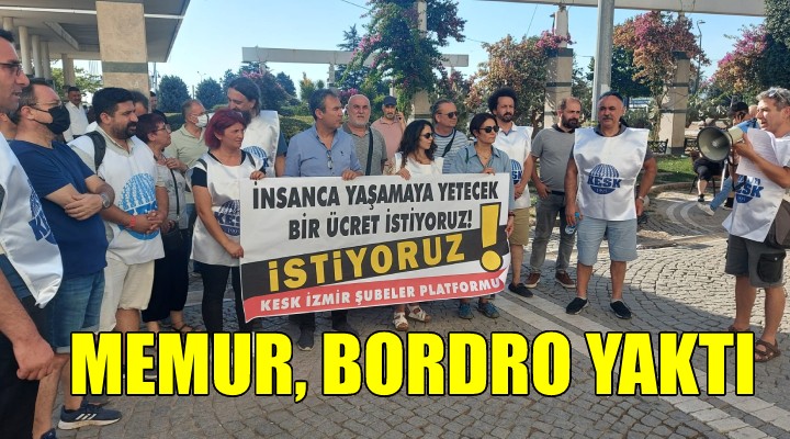 Memurlar, İzmir de bordro yaktı!