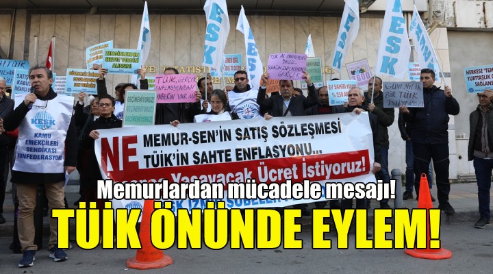 Memurlardan TÜİK önünde eylem!