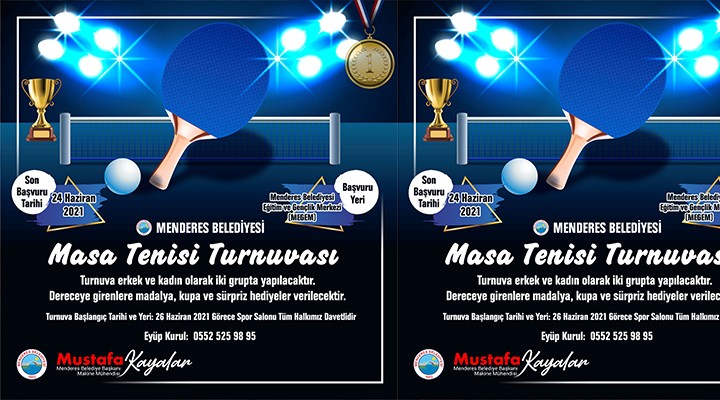 Menderes’te masa tenisi turnuvası