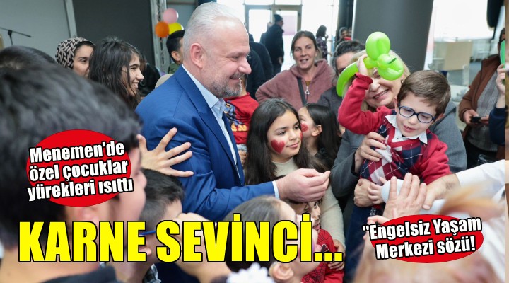 Menemen de özel çocukların karne sevinci yürekleri ısıttı