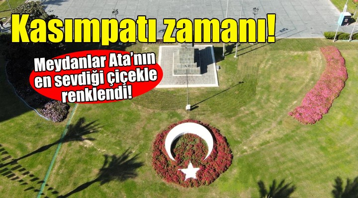 İzmir de meydanlar, Ata’nın en sevdiği çiçekle renklendi!
