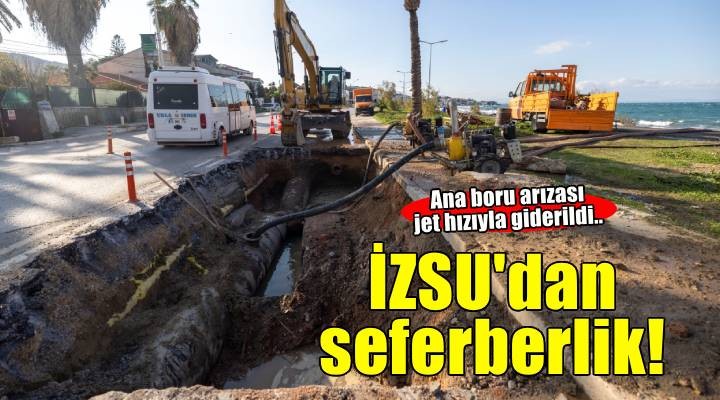 Mithatpaşa Caddesi’ndeki ana boru arızası için İZSU seferber oldu