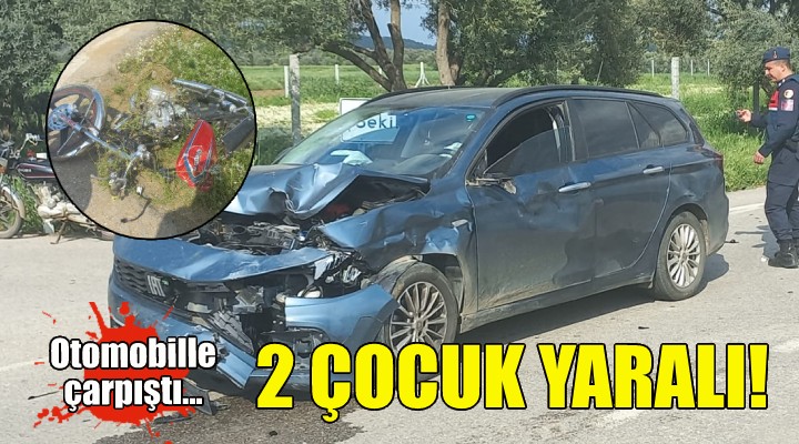 Motosiklet otomobille çarpıştı: 2 çocuk yaralı!