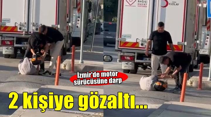 Motosiklet sürücüsüne darp kamerada; 2 gözaltı