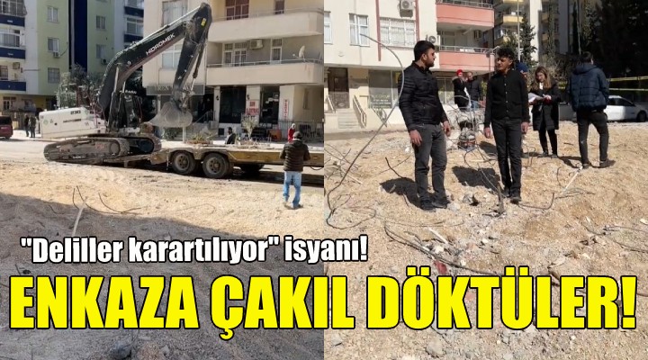 Müteahhidi kaçan binanın enkazına çakıl döktüler!