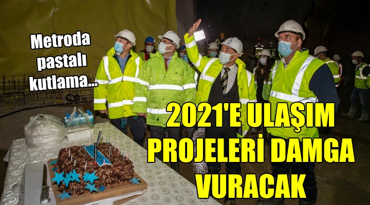 Narlıdere Metrosu nda pastalı kutlama...  YENİ YILA ULAŞIM PROJELERİ DAMGA VURACAK 