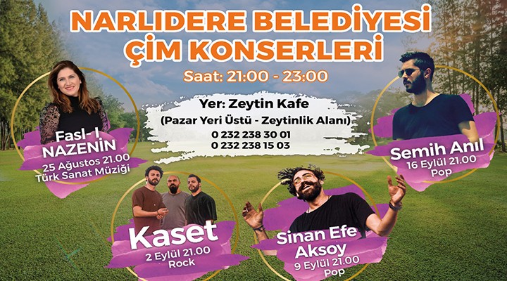 Narlıdere de çim konserleri başlıyor