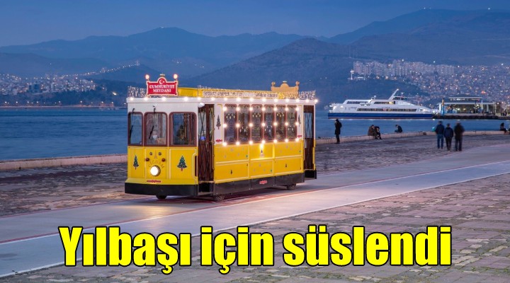 Nostaljik tramvay Çiğdem yeni yıl için süslendi