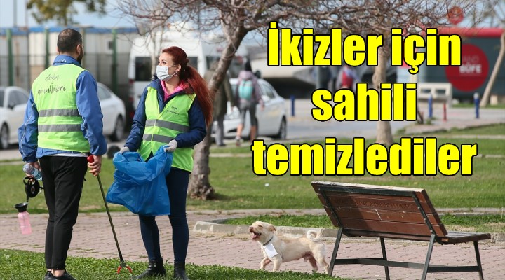 Ölen ikizler için sahili temizlediler