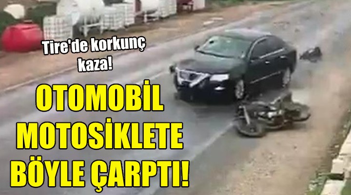 Otomobil motosiklete böyle çarptı!