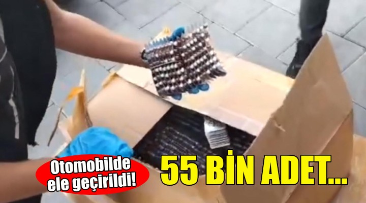 Otomobilde ele geçirildi... 55 bin adet!