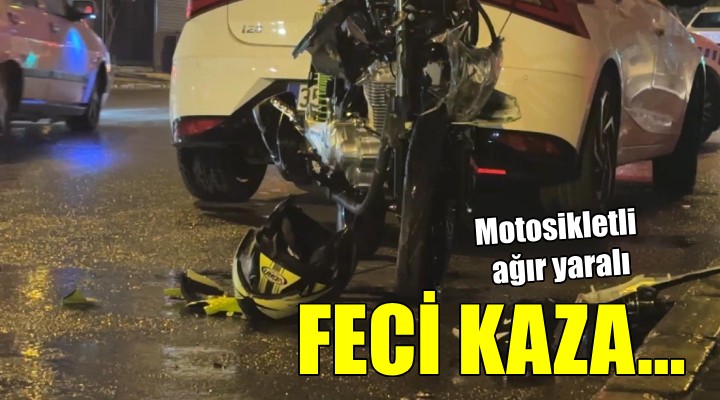 Otomobille çarpışan motosikletli ağır yaralandı!