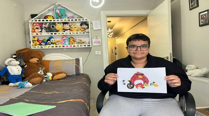 Özel gereksinimli Atakan ın hafızası, karikatür yeteneğiyle birleşti