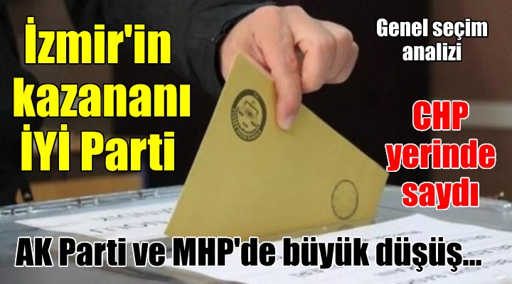 Partilerde İzmir in kazananı İYİ Parti... AK Parti ve MHP de büyük düşüş... CHP yerinde saydı...