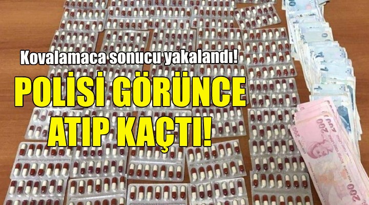 Polisi görünce atıp kaçtı... İçerisinden uyuşturucu hap çıktı!