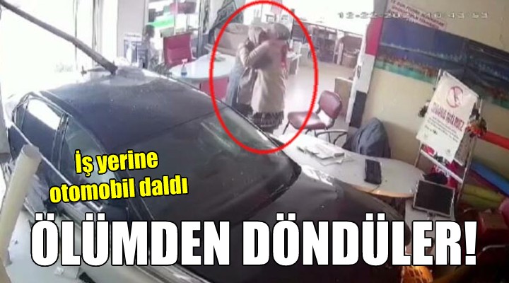 Polisten kaçarken iş yerine daldı!