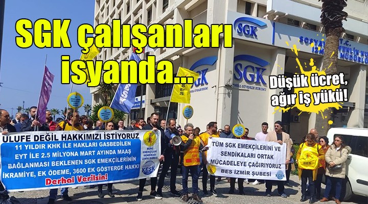 SGK emekçilerinden alkışlı protesto!