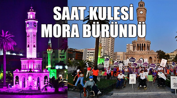 Saat Kulesi mora büründü