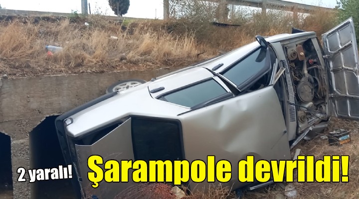 Şarampole devrildi: 2 yaralı!