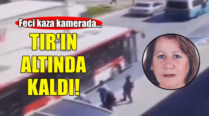 TIR ın altında kaldı... Feci kaza kamerada!