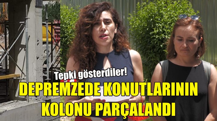 TOKİ NİN İNŞA ETTİĞİ DEPREMZEDE KONUTLARININ KOLONU PARÇALANDI...