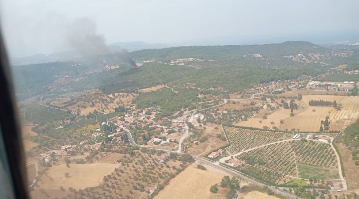 Urla da çıkan yangına erken müdahale...