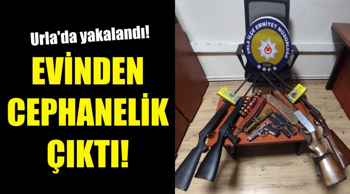 Urla da yakalandı, evinden cephanelik çıktı!